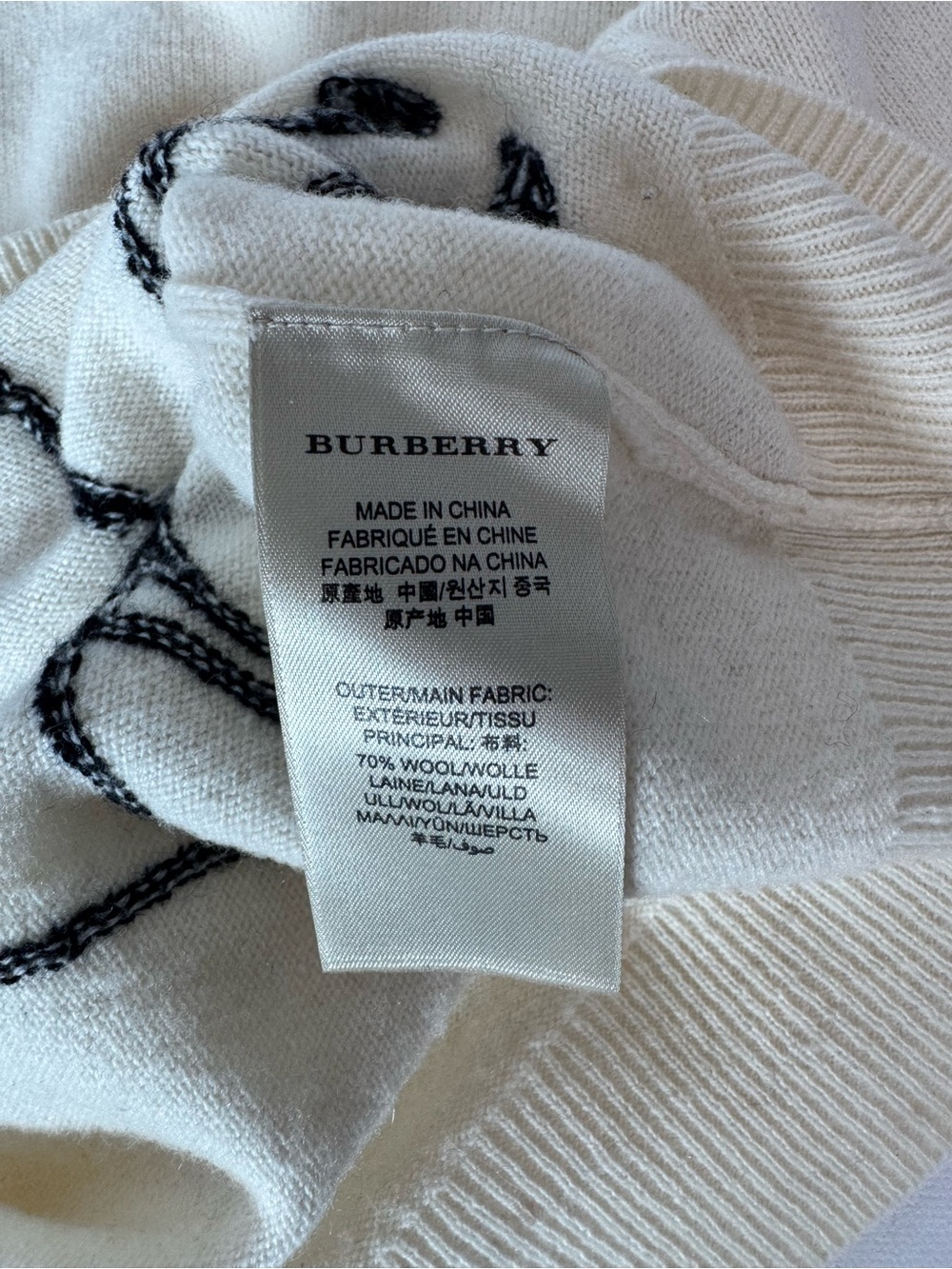 Burberry Brit Fox Intarsia Wool Cashmere Sweater Cream Size M - Picture 8 of 10
